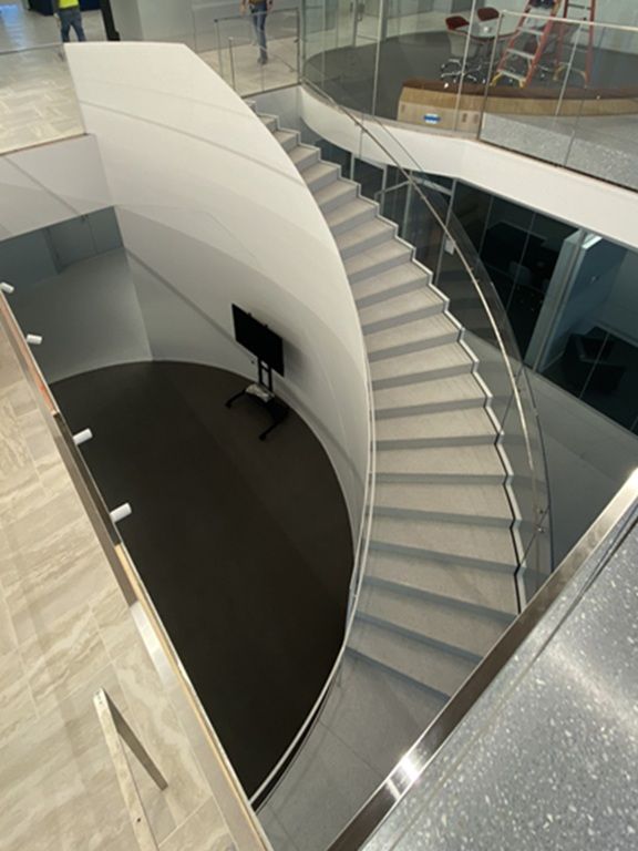 Spiral stair install top view 